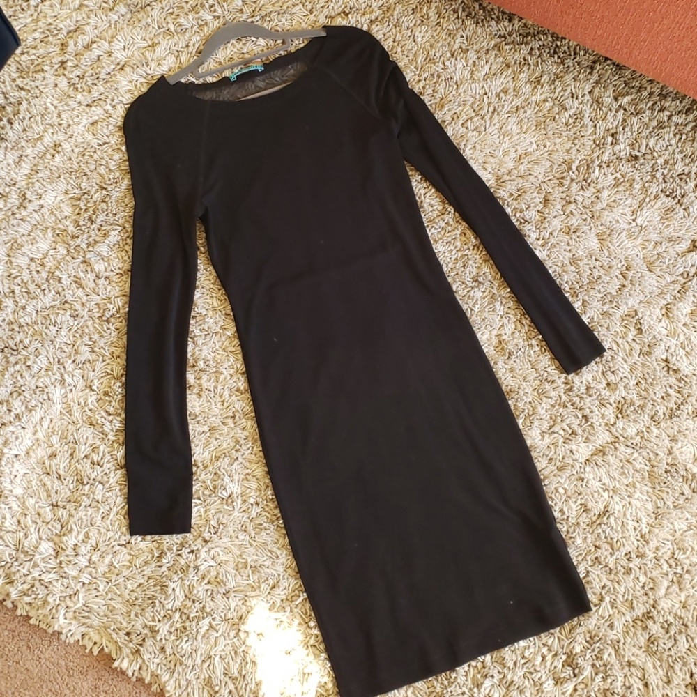 Long-sleeved little black dress